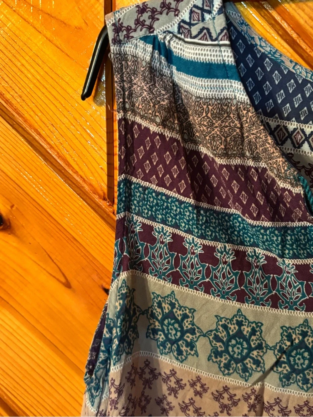 beachlunchlounge Teal, Navy & Cream Patterned Swim Coverup